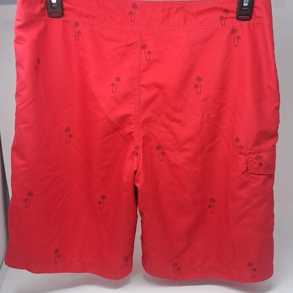 Old Navy Mens Red Palm Tree Print Board‎ Shorts Swim Trunks Medium NWT